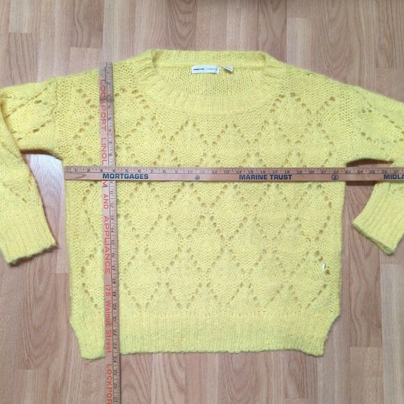 Sleeping On Snow Anthropologie Bright Lights Pointelle Sweater Small Alpaca - Picture 2 of 7